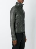 zipped leather jacket