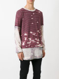 stained striped destroyed T-shirt