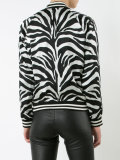 zebra print bomber jacket