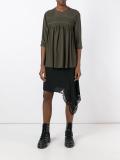 pleated panel longsleveed blouse