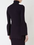 crepe knit flared sleeve sweater