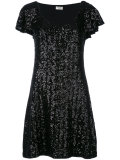 sequin flutter sleeve dress