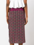 geometric print midi skirt
