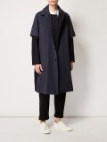 叠层袖中长款外套