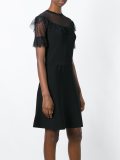 sheer panel flared dress