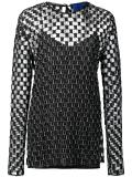 checked transparent blouse