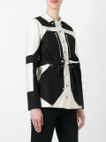 colour block parka jacket 