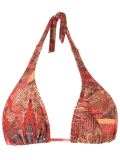 printed halterneck bikini top
