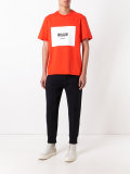 colour block logo print T-shirt