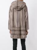 hooded fur coat