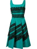 lace appliqué pleated dress