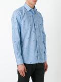 fish print checked shirt
