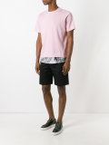 contrast printed hem T-shiirt