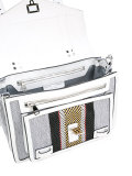 striped woven satchel