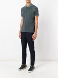 striped trim polo shirt