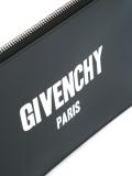 Paris logo print clutch