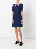 bow collar short sleeved dress