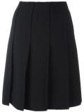 frayed edge pleated skirt