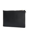 metallic logo zipped clutch