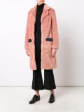 long faux-fur coat