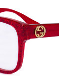 transparent glitter rectangular glasses