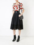 cropped rose print blouse
