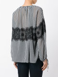 checked lace blouse  