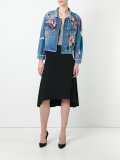 embellished apliques cropped denim jacket