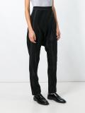 high-rise drop-crotch trousers