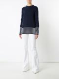 stripes detail ribbed trim sweatshirt 