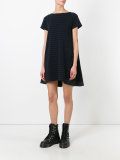 striped A-line dress