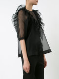 transparent ruffle blouse