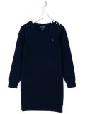 buttoned shoulder jumper dress