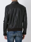 zipped leather jacket 