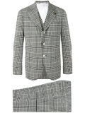 checked three-piece suit 