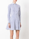 striped flared shirt dress