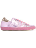 leopard print lace-up sneakers