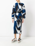 'Else' printed plissé dress