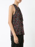 floral ruffled neck blouse
