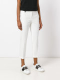 contrast trim straight trousers 