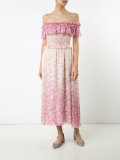 bardot bird print dress