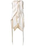 fluid drape strapless top