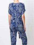 花卉印花抽绳系带上衣