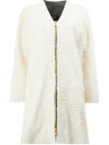 zipped fur coat