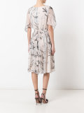leaf print midi dress