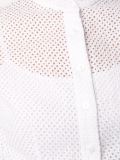 perforated mandarin collar shirt