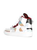 panelled hi-top sneakers