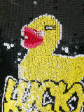 'lucky ducky' sequinned T-shirt