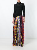 contrast panel wide leg trousers