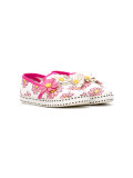 floral embellished slippers